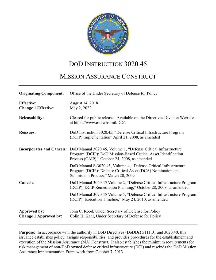 DoDI 3020.45 使命保证结构.pdf_第1页