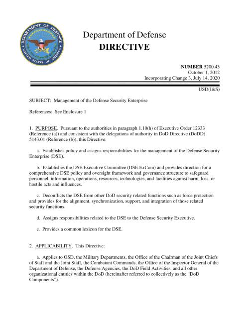 DoDD 5200.43 国防安全企业管理.pdf