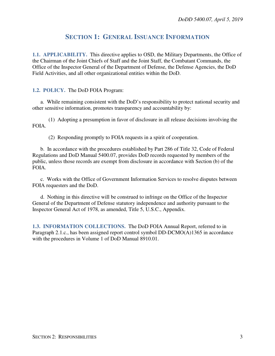 DoDD 5400.07 国防部信息自由法案（FOIA）计划.pdf_第3页