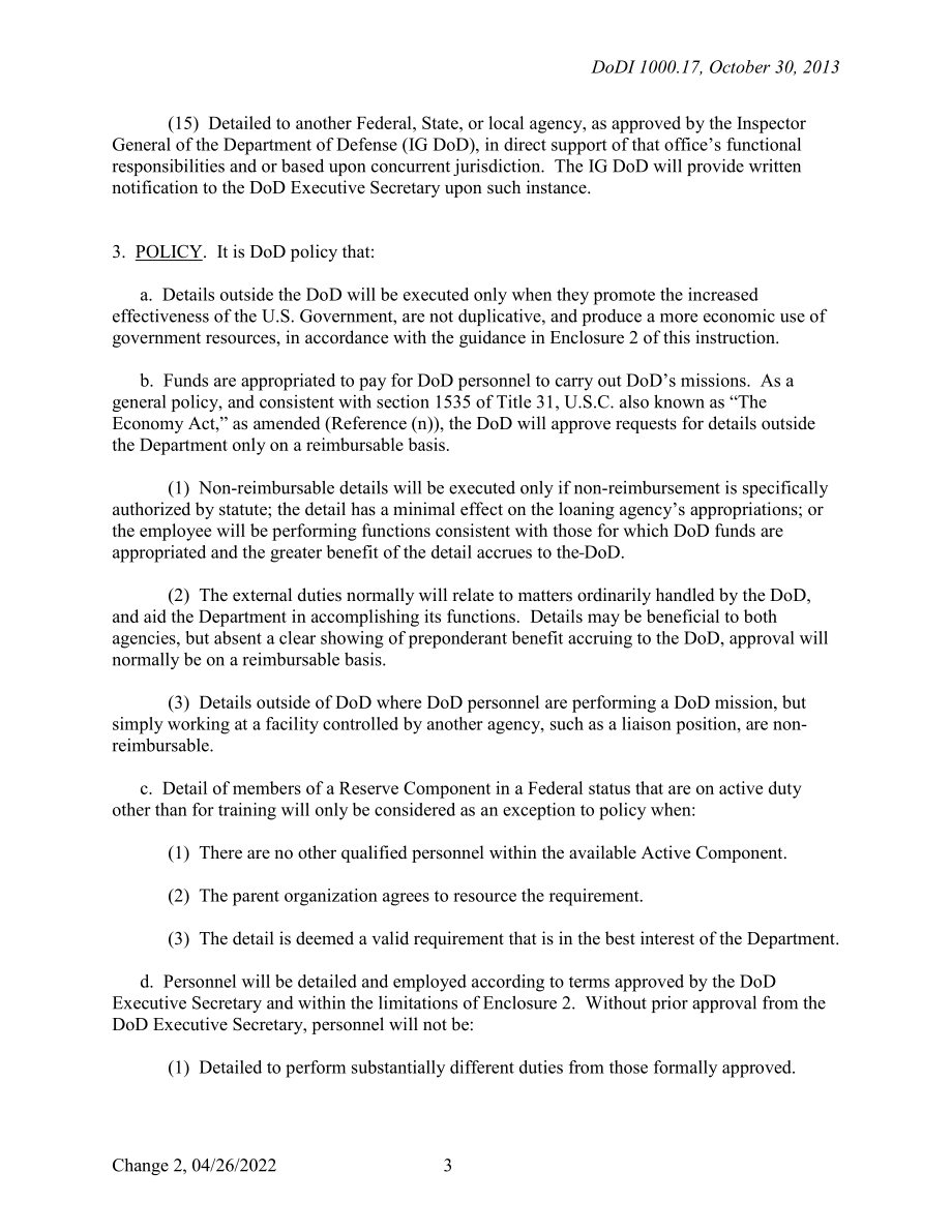 DoDI 1000.17 国防部人员在国防部外执勤的细节.pdf_第3页