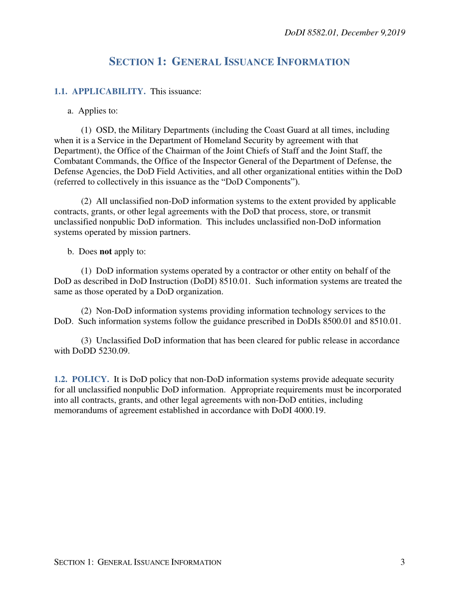 DoDI 8582.01 非国防部信息系统处理非机密非公开国防部信息的安全性.pdf_第3页