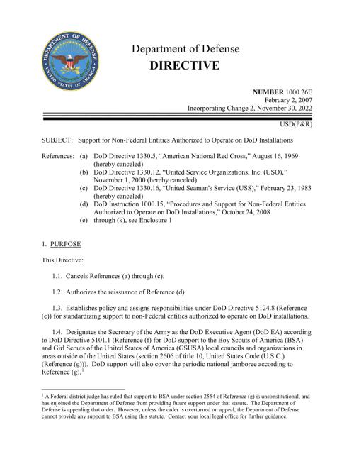 DoDD 1000.26E 支持被授权在国防部设施上操作的非联邦实体.pdf