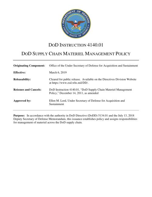 DoDI 4140.01 国防部供应链物资管理政策.pdf