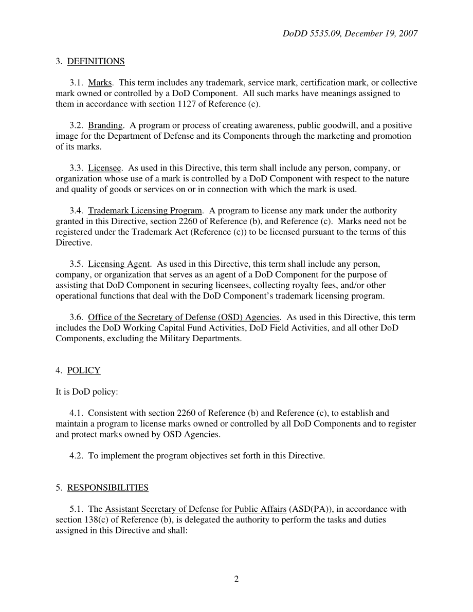 DoDD 5535.09 国防部品牌和商标许可计划.pdf_第2页