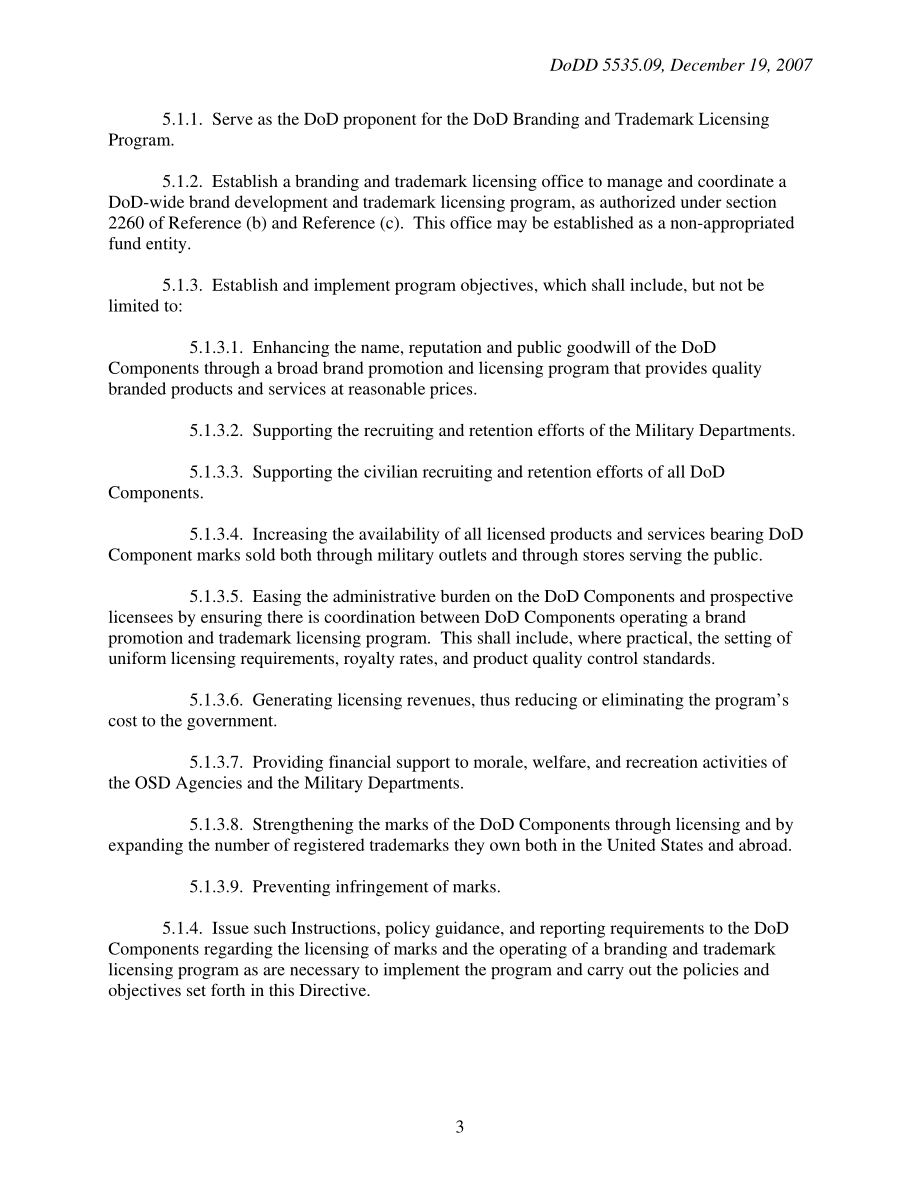DoDD 5535.09 国防部品牌和商标许可计划.pdf_第3页