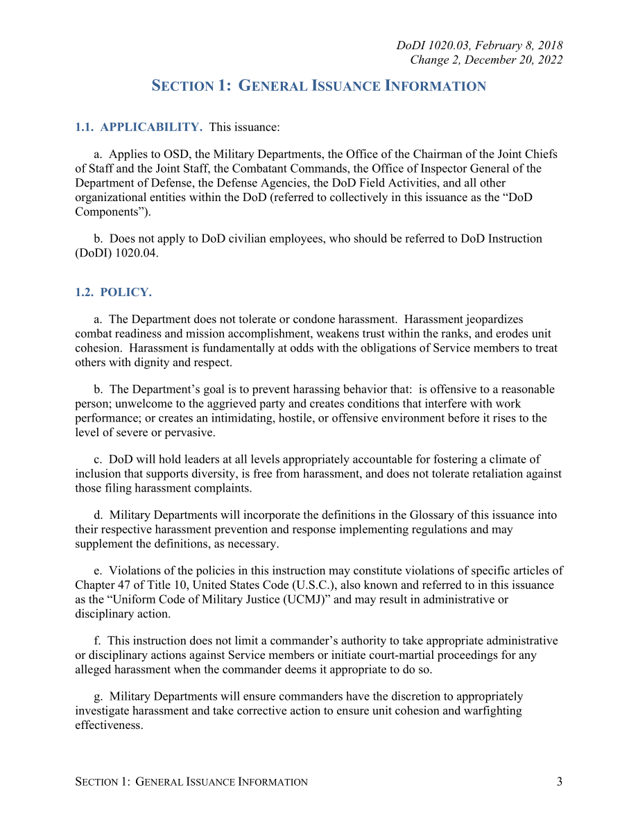 DoDI 1020.03 武装部队中的骚扰预防和应对.pdf_第3页