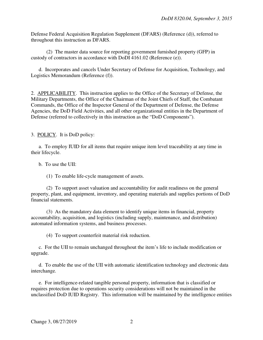 DoDI 8320.04 有形个人财产的物品唯一标识（IUID）标准.pdf_第2页