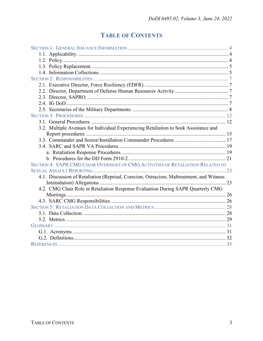 DoDI 6495.02  Volume 3 性侵犯预防与应对：成人性侵犯案件的报复应对.pdf_第3页