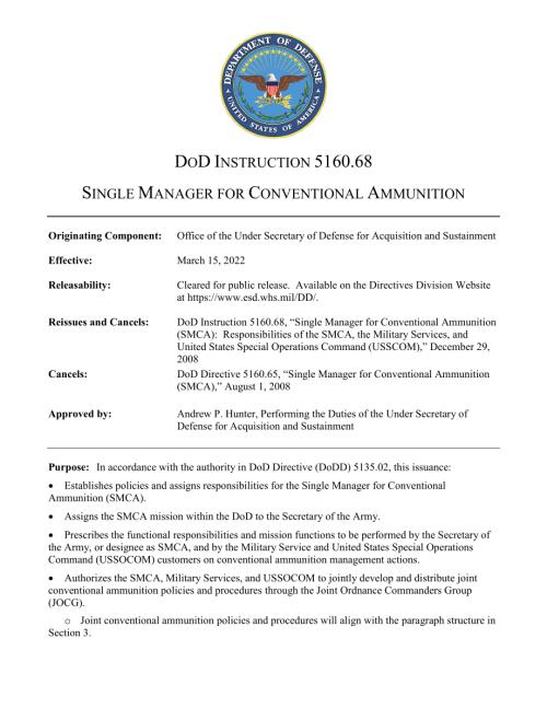DoDI 5160.68 常规弹药单一管理器.pdf