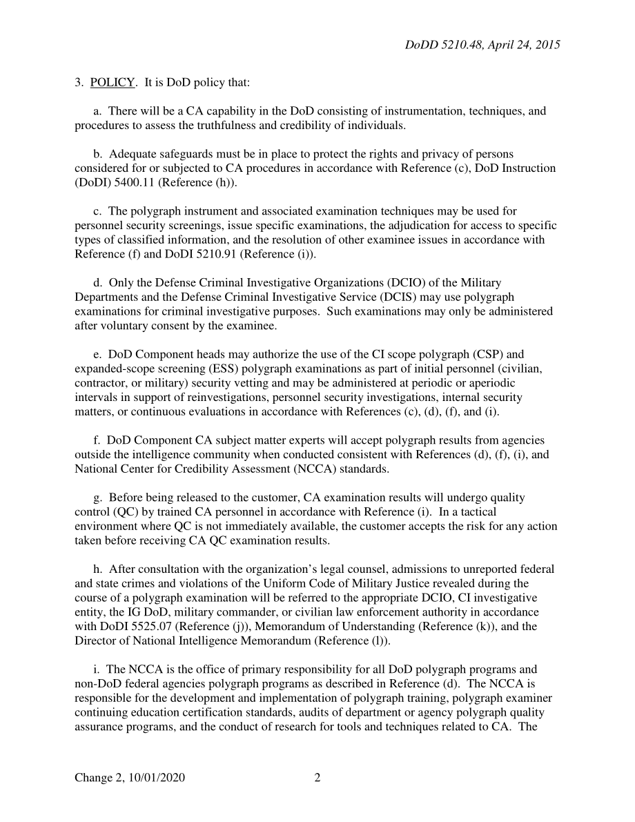 DoDD 5210.48 信誉评估（CA）计划.pdf_第2页