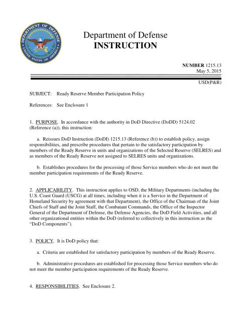 DoDI 1215.13 Ready Reserve会员参与政策.pdf