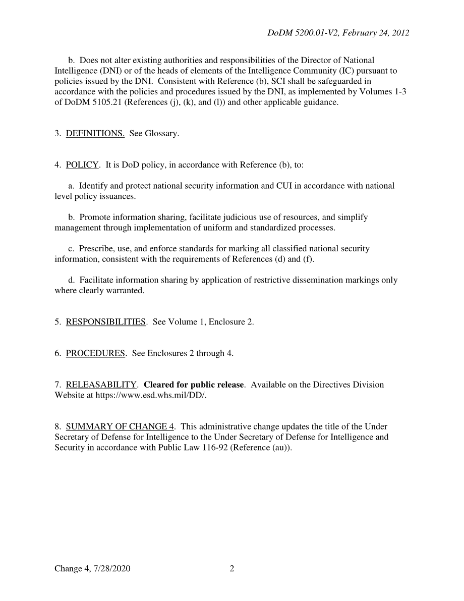 DoDM 5200.01 Volume 2 国防部信息安全计划：信息标记.pdf_第2页