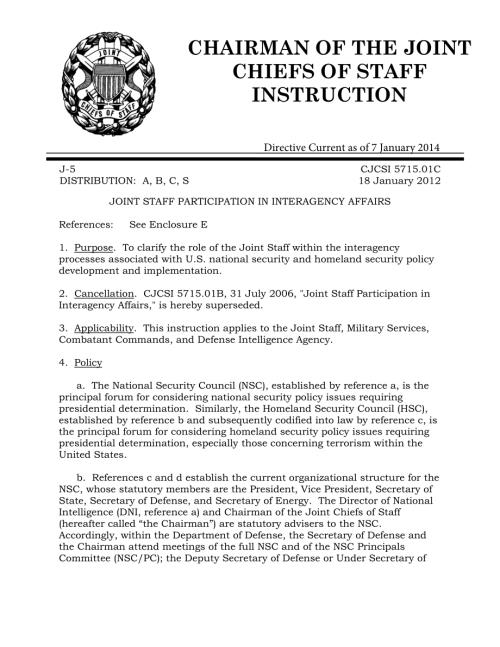 CJCSI 5715.01C 联合参谋部参与机构间事务.pdf