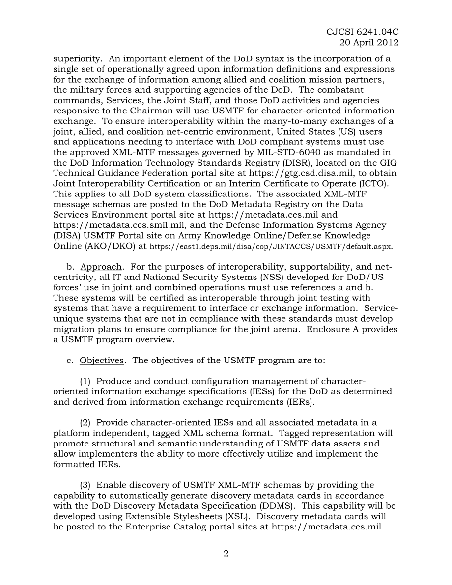 CJCSI 6241.04C 管理和使用美国电文格式的政策和程序.pdf_第2页