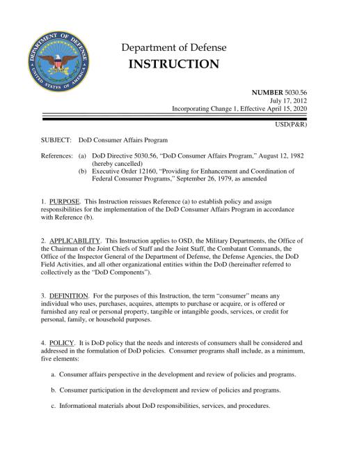 DoDI 5030.56 国防部消费者事务计划.pdf