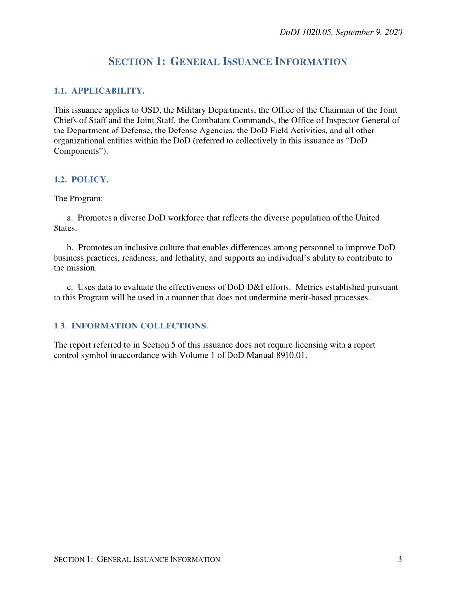 DoDI 1020.05 国防部多元化和包容性管理计划.pdf_第3页