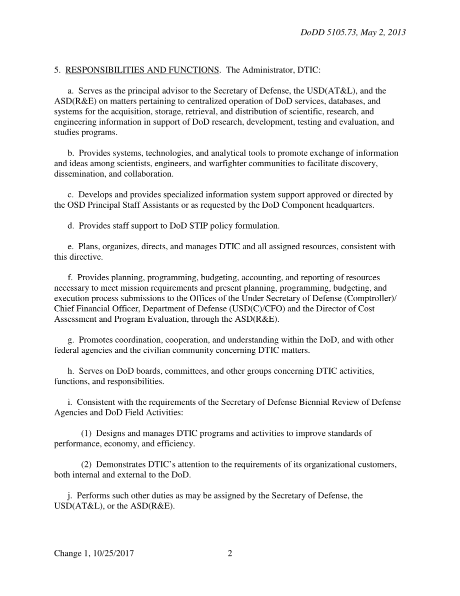DoDD 5105.73 国防技术信息中心（DTIC）.pdf_第2页