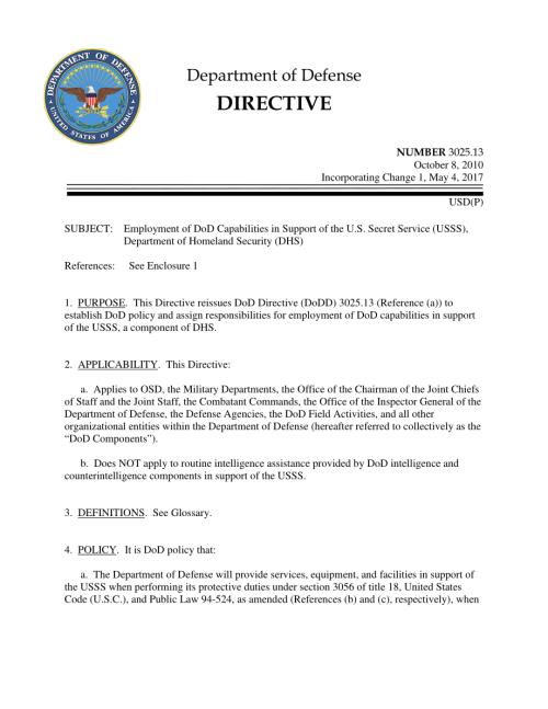 DoDD 3025.13 使用国防部能力支持美国特勤局（USSS）、国土安全部（DHS）.pdf