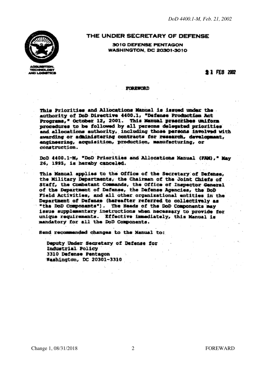 DoD 4400.1-M 国防部优先事项和分配手册.pdf_第2页