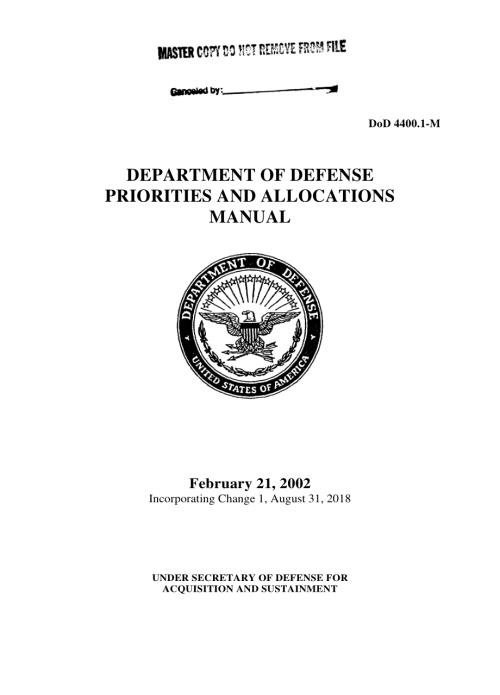 DoD 4400.1-M 国防部优先事项和分配手册.pdf