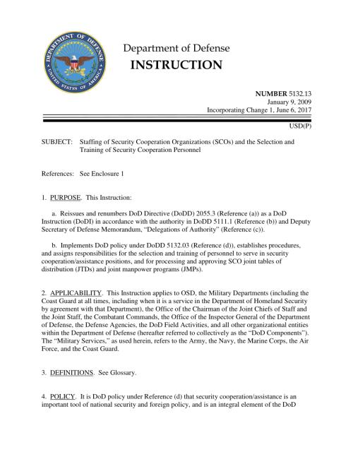 DoDI 5132.13 安全合作组织人员配备与安全合作人员选拔培训.pdf