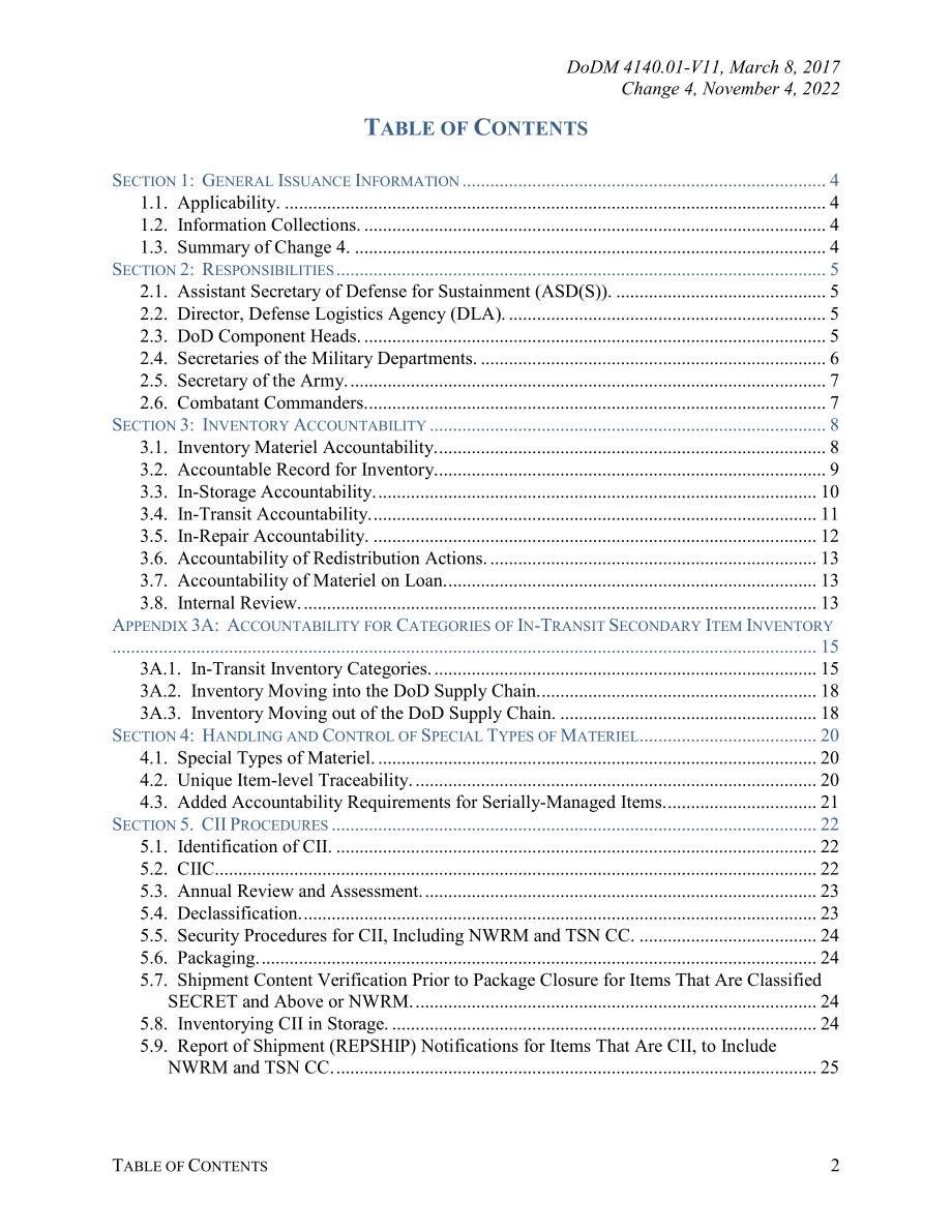 DoDM 4140.01 Volume 11 国防部供应链物资管理程序：库存责任和特殊管理与处理.pdf_第2页