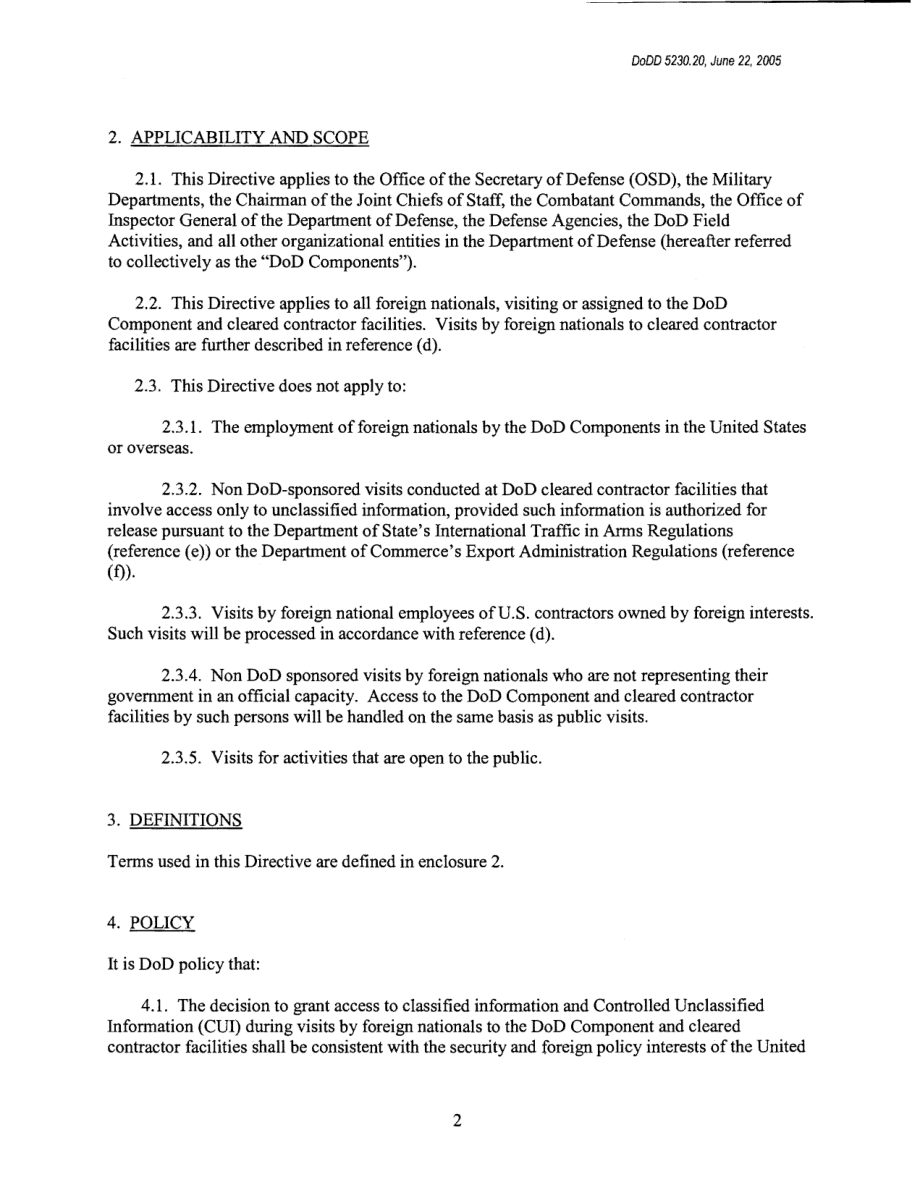 DoDD 5230.20 外国人的访问和任务.pdf_第2页