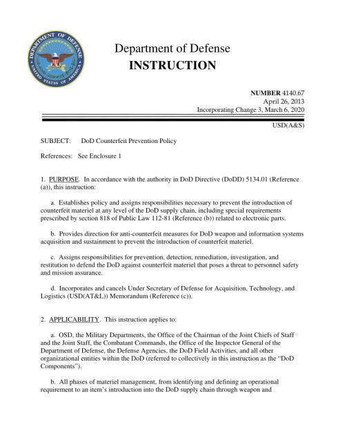 DoDI 4140.67 美国国防部防伪政策.pdf