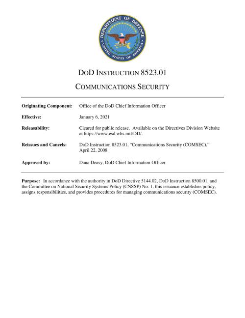 DoDI 8523.01 通信安全.pdf