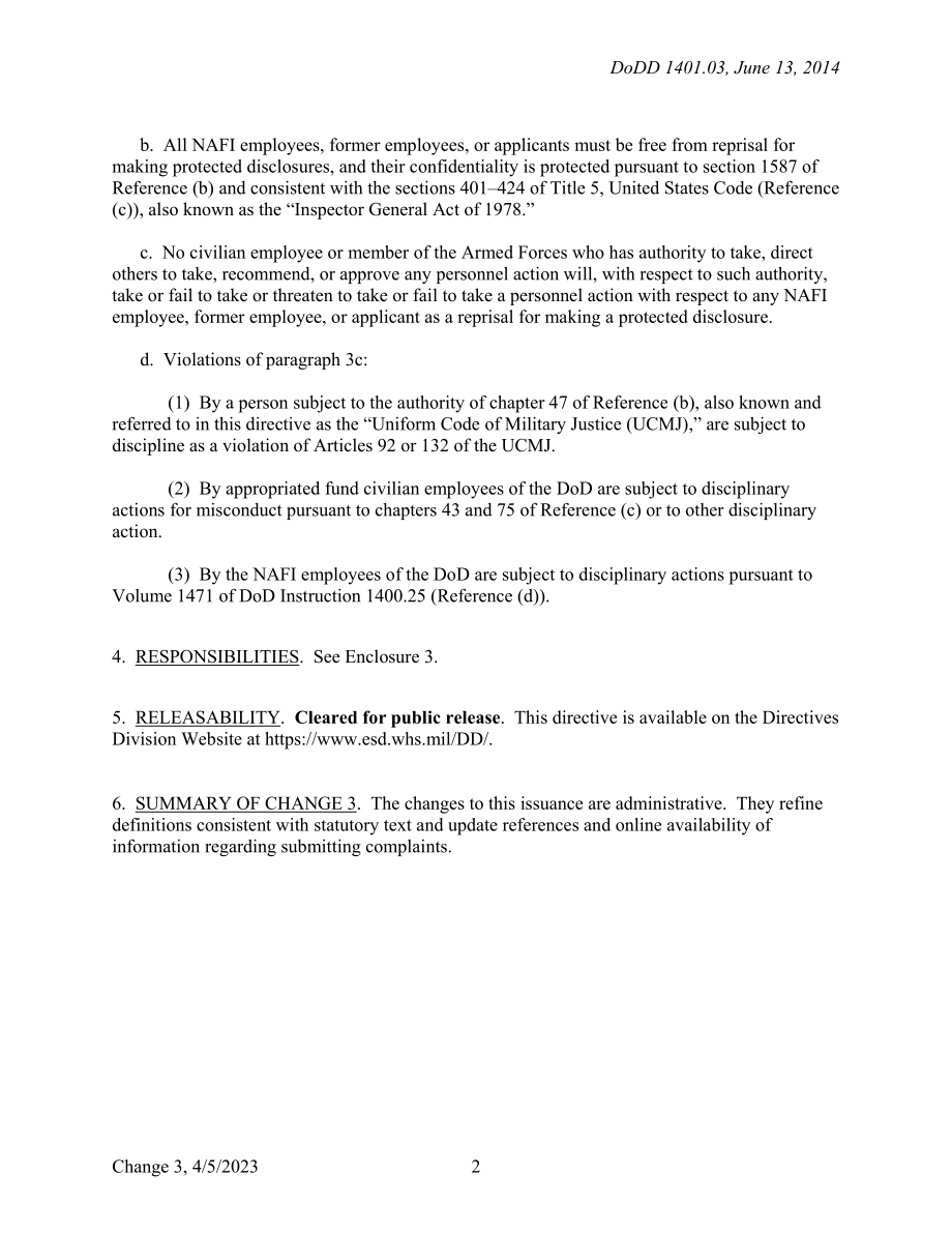 DoDD 1401.03 国防部非拨款基金工具性员工举报人保护.pdf_第2页