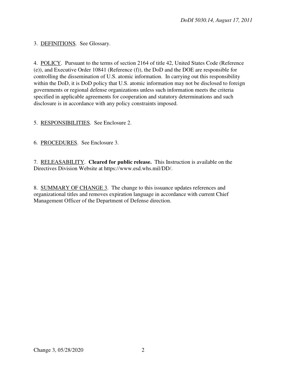 DoDI 5030.14 向外国政府和区域防御组织披露原子信息.pdf_第2页