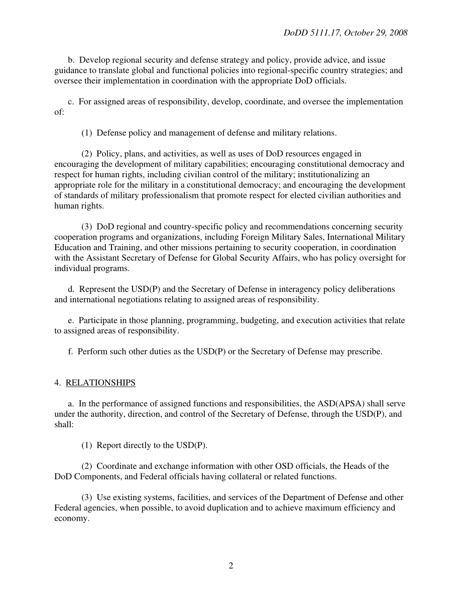 DoDD 5111.17 亚太安全事务助理国防部长（ASD（APSA））.pdf_第2页