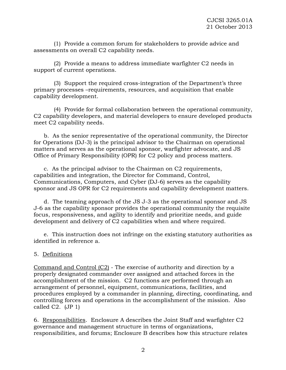 CJCSI 3265.01A 指挥和控制的治理和管理.pdf_第2页