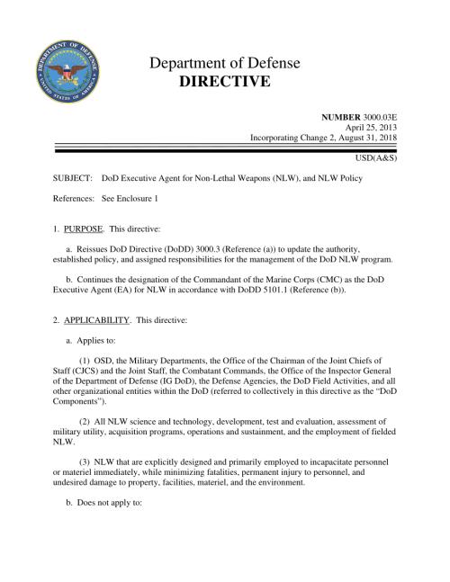 DoDD 3000.03E 国防部非致命武器执行代理（NLW）和NLW政策.pdf