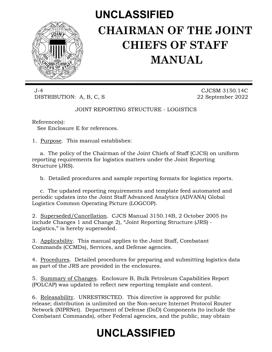 CJCSM 3150.14C 联合报告结构-后勤.pdf_第1页