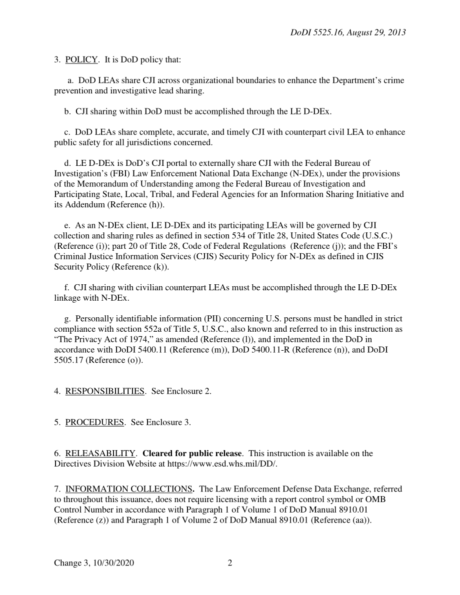 DoDI 5525.16 执法防御数据交换（LE D-DEx）.pdf_第2页