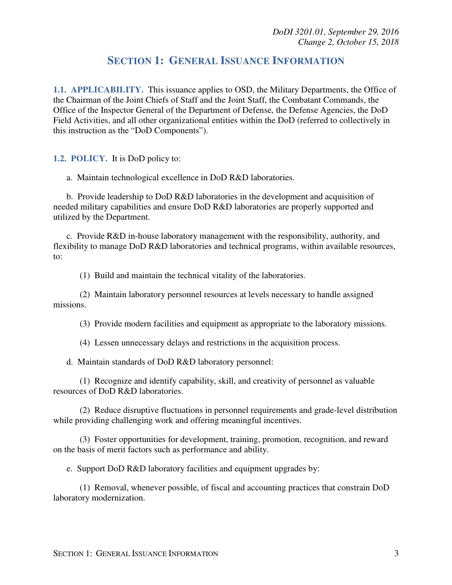 DoDI 3201.01 国防部研发（R&D）实验室的管理.pdf_第3页