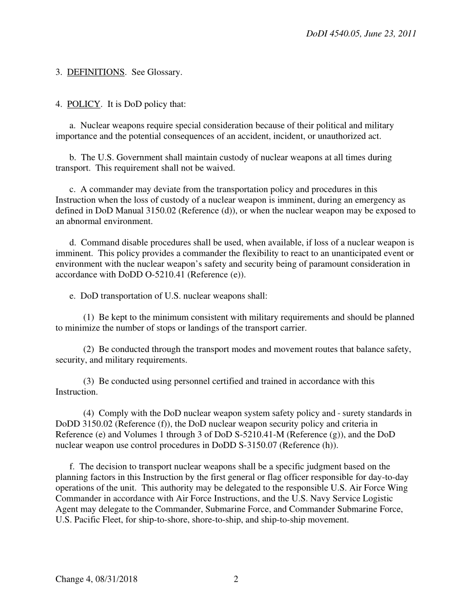 DoDI 4540.05 美国国防部核武器运输.pdf_第2页