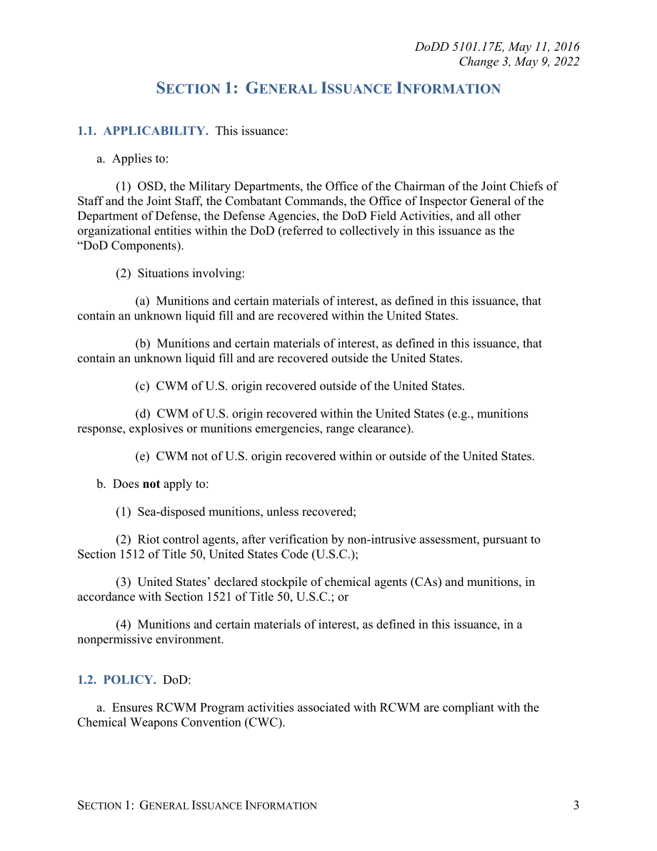 DoDD 5101.17E 与化学战争材料回收相关的角色和责任.pdf_第3页