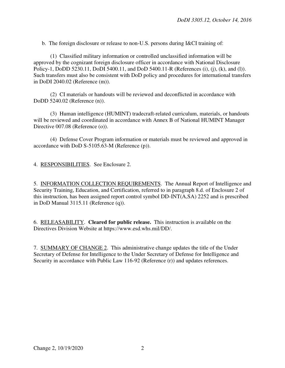 DoDI 3305.12 非美国人的情报和反情报（I&CI）培训.pdf_第2页