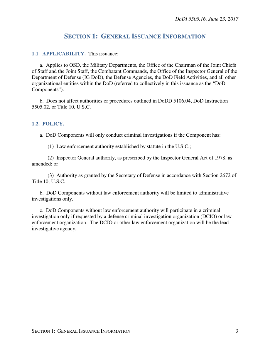 DoDI 5505.16 国防部组件的调查.pdf_第3页