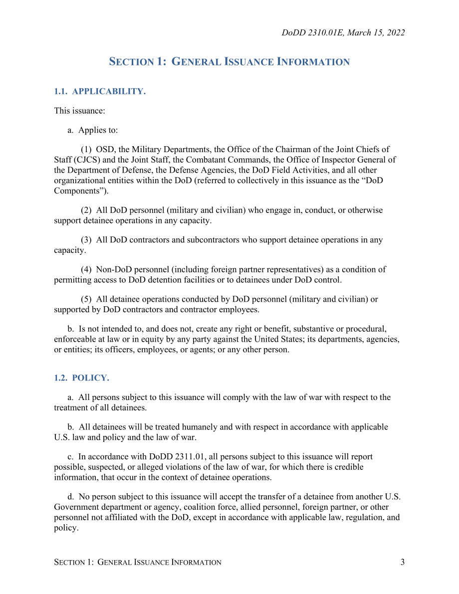 DoDD 2310.01E 国防部被拘留者计划.pdf_第3页