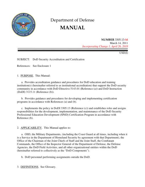 DoD 3305.13 国防部安全认证和认证.pdf