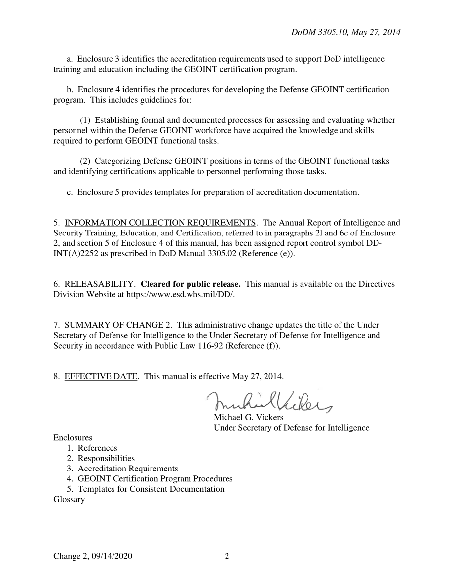 DoDM 3305.10 国防部地理空间情报（GEOINT）认证和认证.pdf_第2页