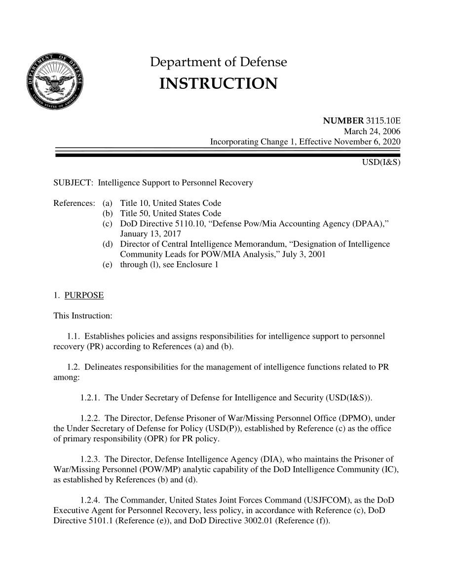 DoDI 3115.10E 人员恢复的情报支持.pdf_第1页