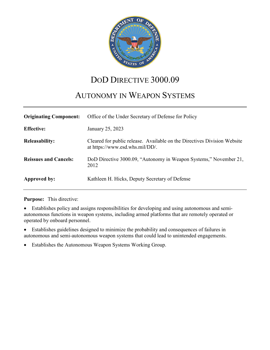 DoDD 3000.09 武器系统的自主性.pdf_第1页