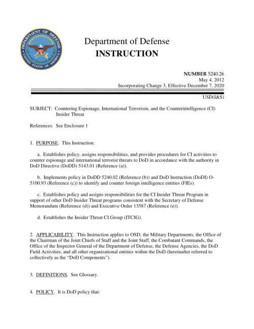 DoDI 5240.26 打击间谍活动、国际恐怖主义和反间谍（CI）内部威胁.pdf