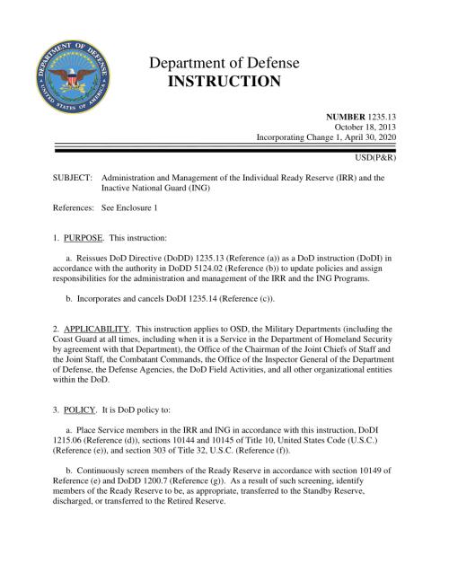 DoDI 1235.13 个人预备役（IRR）和不活跃国民警卫队（ING）的行政和管理.pdf