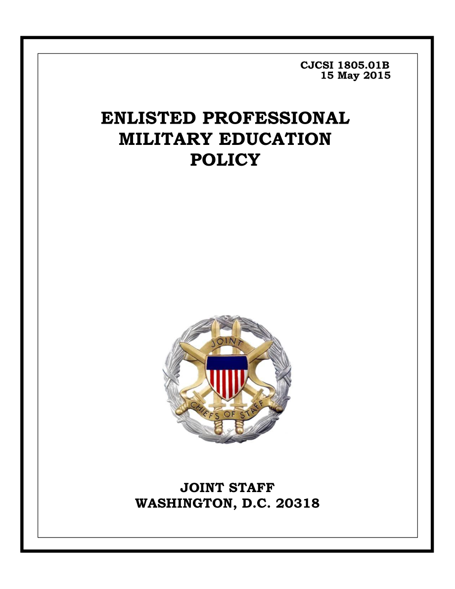 CJCSI 1805.01B 士兵专业军事教育政策.pdf_第1页