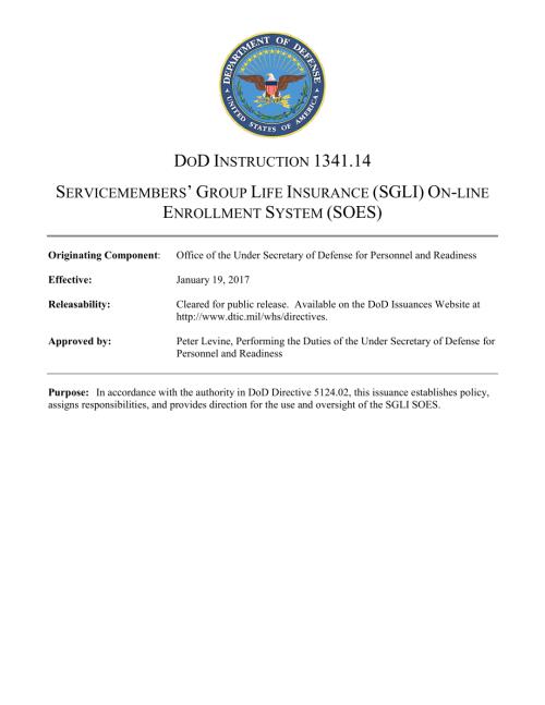 DoDI 1341.14 军人团体人寿保险（SGLI）在线注册系统（SOES）.pdf